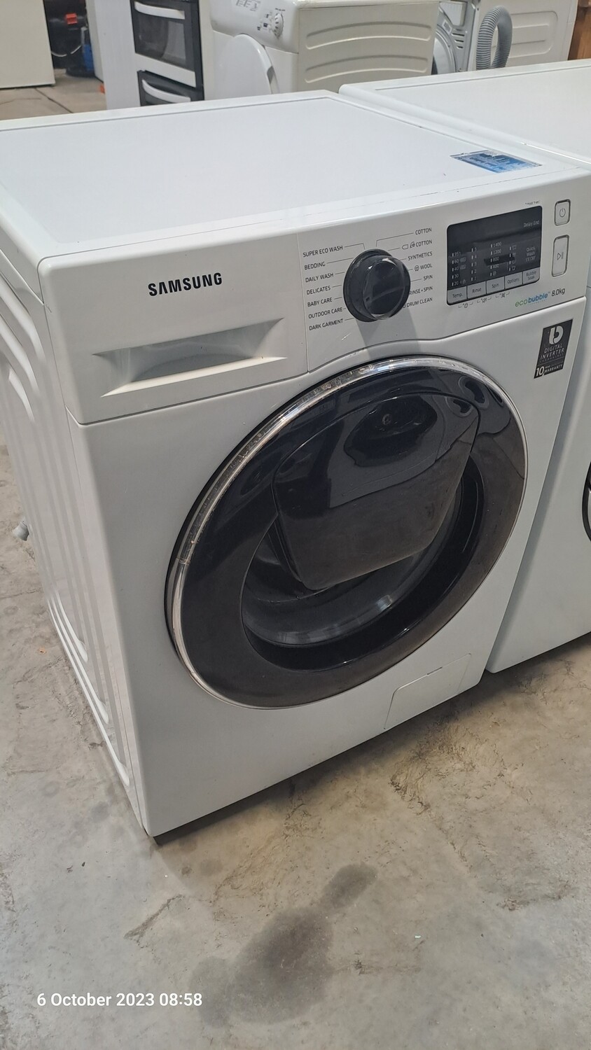 Samsung Ww K Uw Eu Addwash Kg Load Spin Washing Machine White