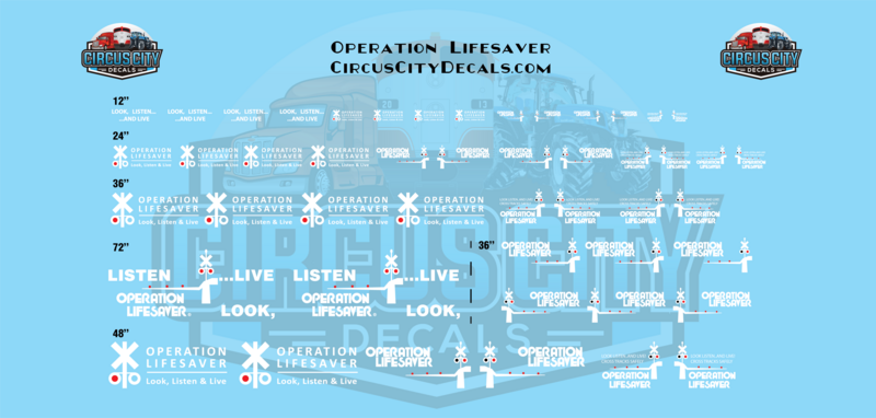 Operation Lifesaver Logos White Ho Scale Decal Set