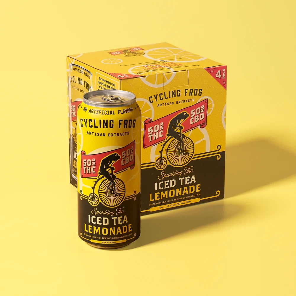 Cycling Frog Sparkling Iced Tea Lemonade 50mg CBD 50 Mg THC CF