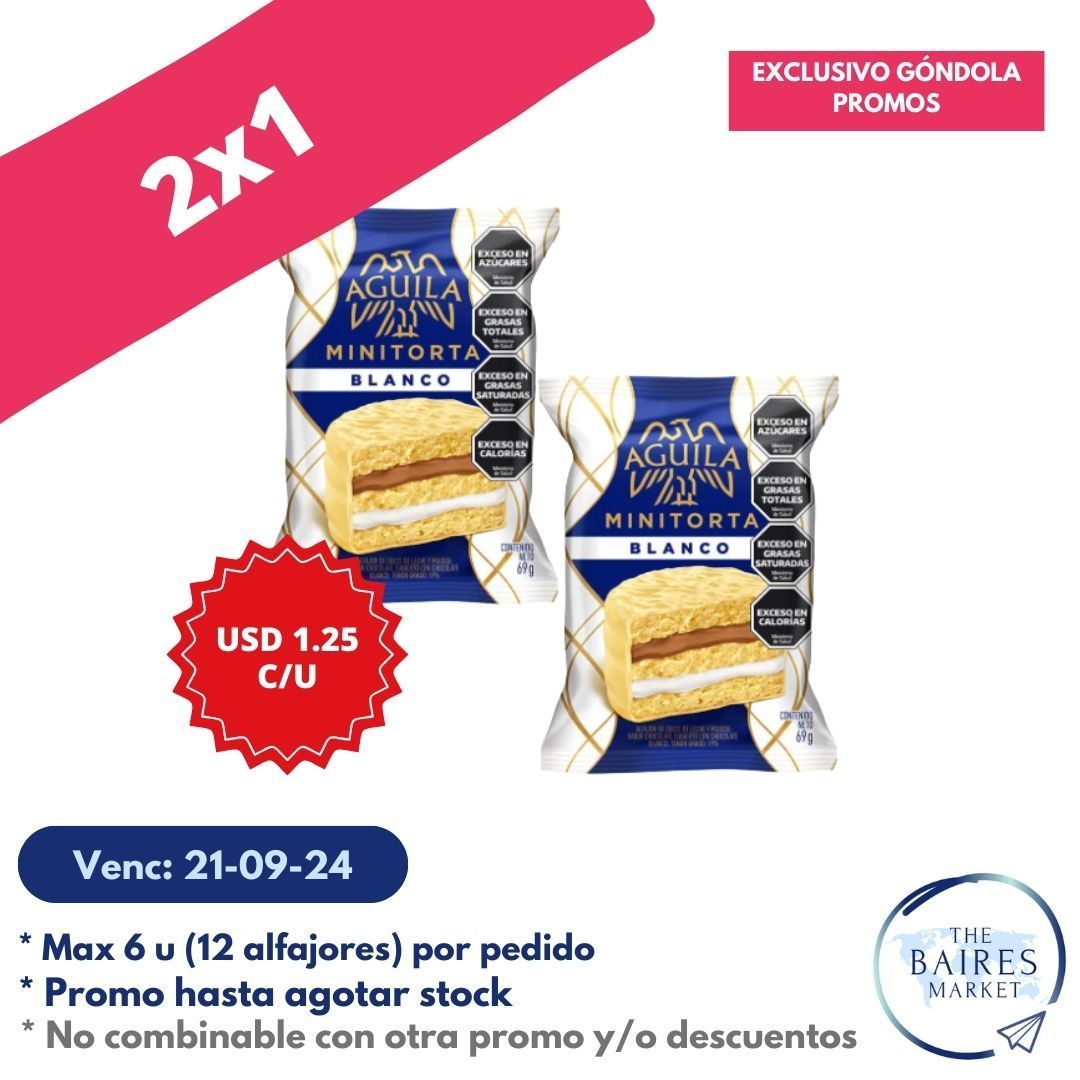 Alfajor Minitorta Aguila Blanco 69 G X 2 U