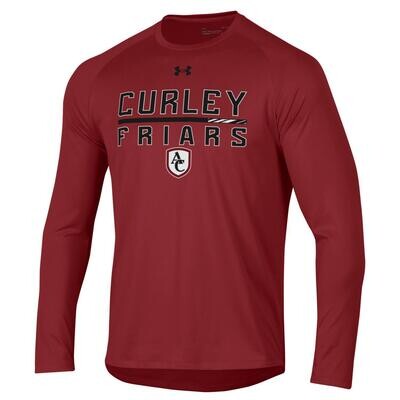 UA Curley Friars Tech t恤长袖(红衣主教)尺寸小