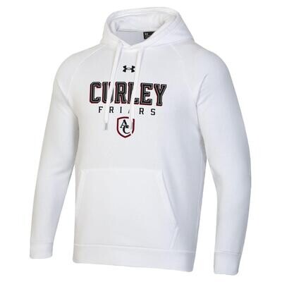 UA White Curley Friars Shield  Hoodie Med