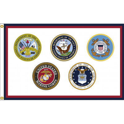Armed Forces 5 Seal Flag, Size: 2'x3'