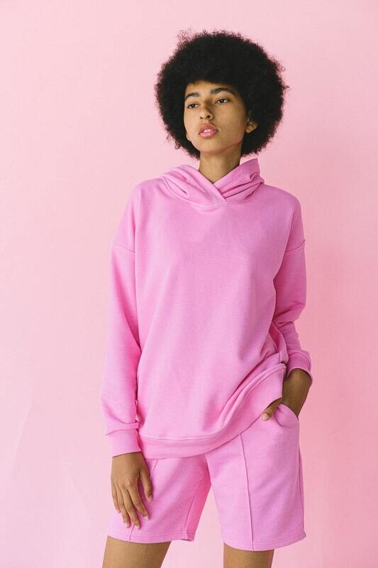 SAMPLE. Pink Hoodie + Shorts Set