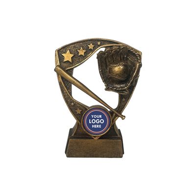 Gold Baseball Shield Trophy - LIMITED STOCK AVAIL.