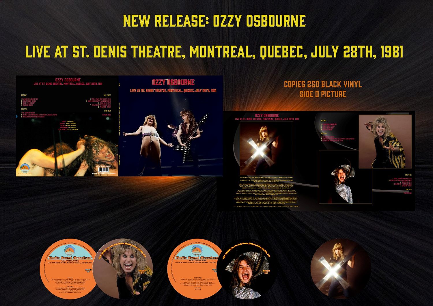 Ozzy Osbourne - Live at St. Denise Theatre, Montreal July 28th, 1981 2LP
