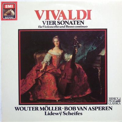 Vivaldi - Wouter Möller • Bob van Asperen • Lidewÿ Scheifes ‎– Vier Sonaten Für Violoncello Und Basso Continuo