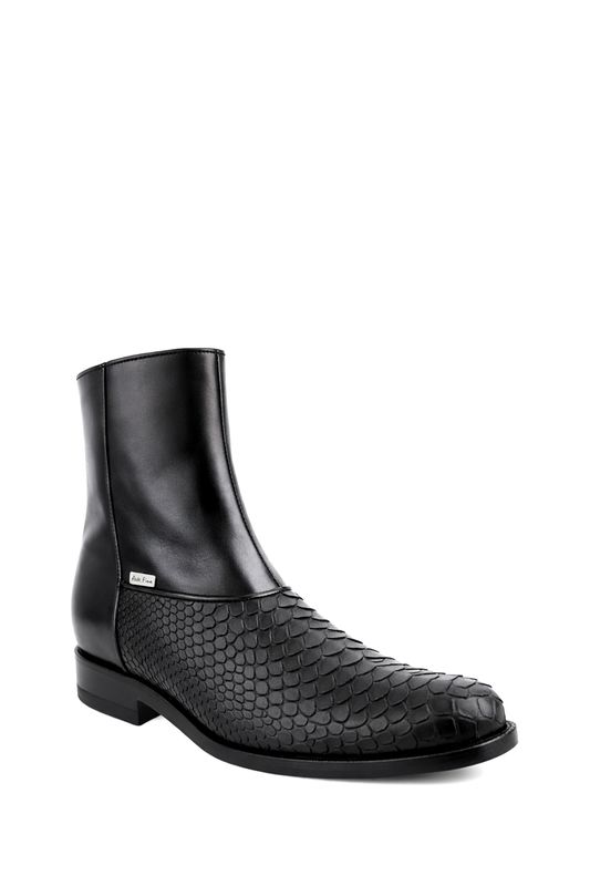Botín Arte Fino Python Negro