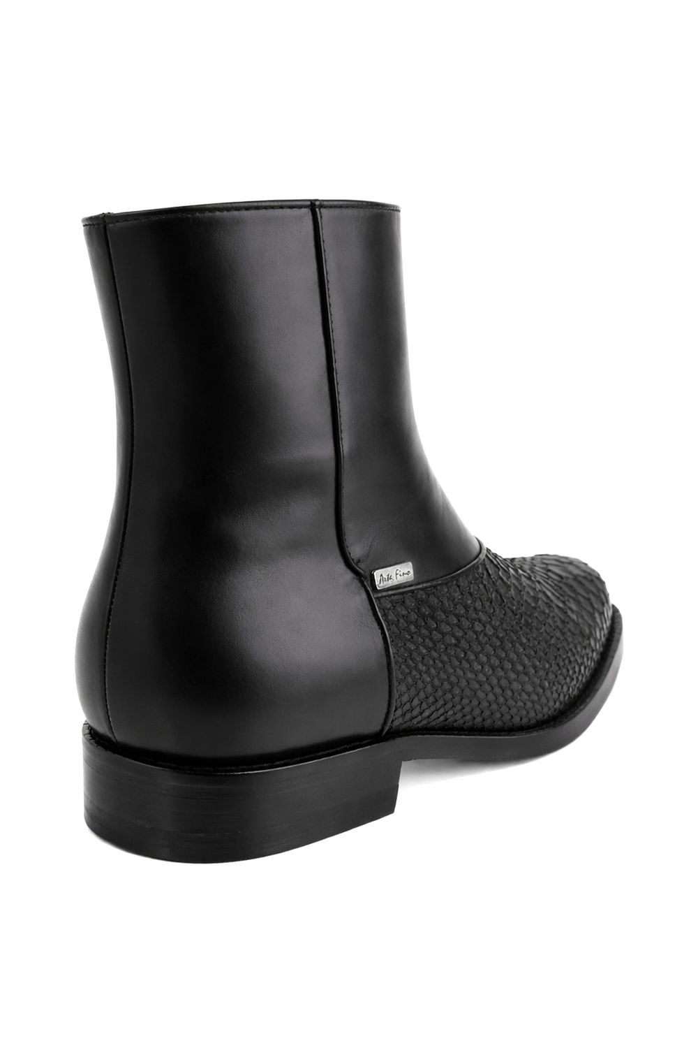 Botín Arte Fino Python Negro