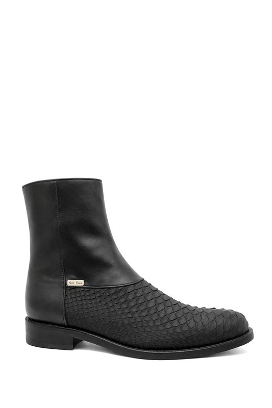 Botín Arte Fino Python Negro