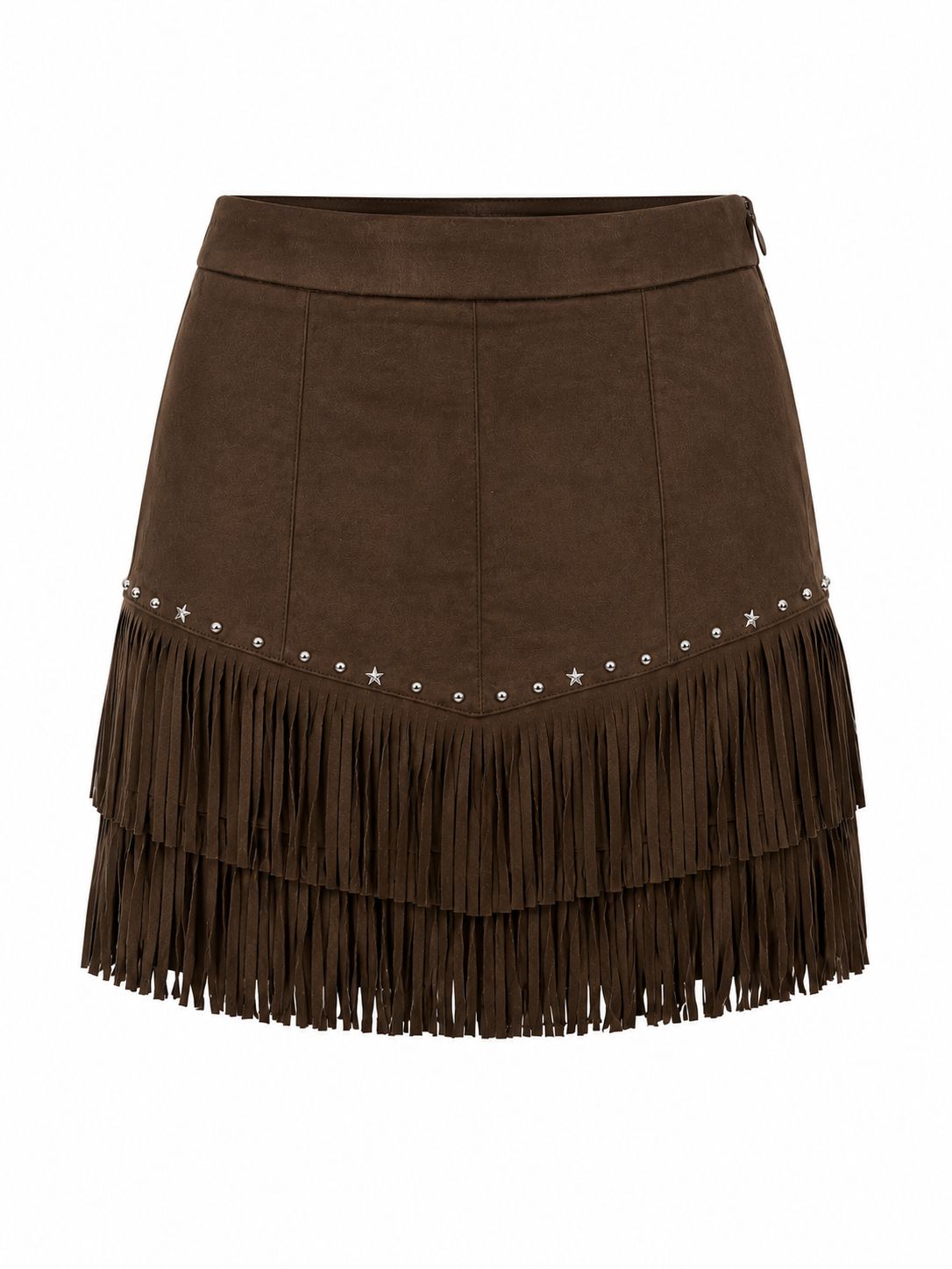 Falda Western para Mujer con Flecos – Estilo Vaquero Cowgirl
