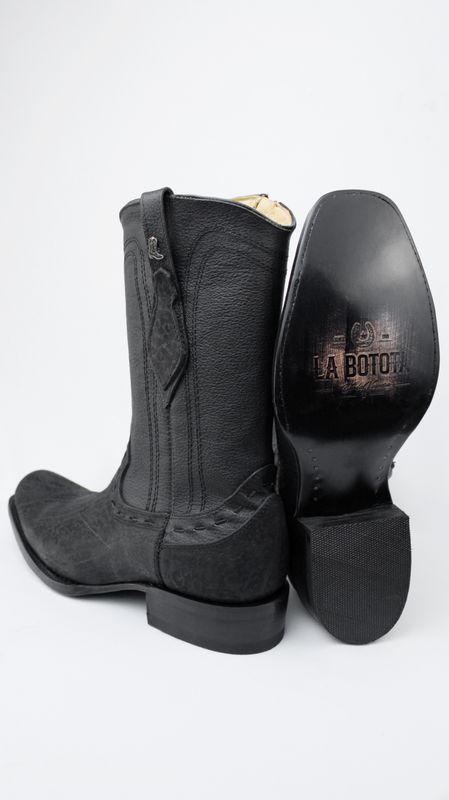 Bota Vaquera La Botota Cuello De Toro Negra Horma Dubai