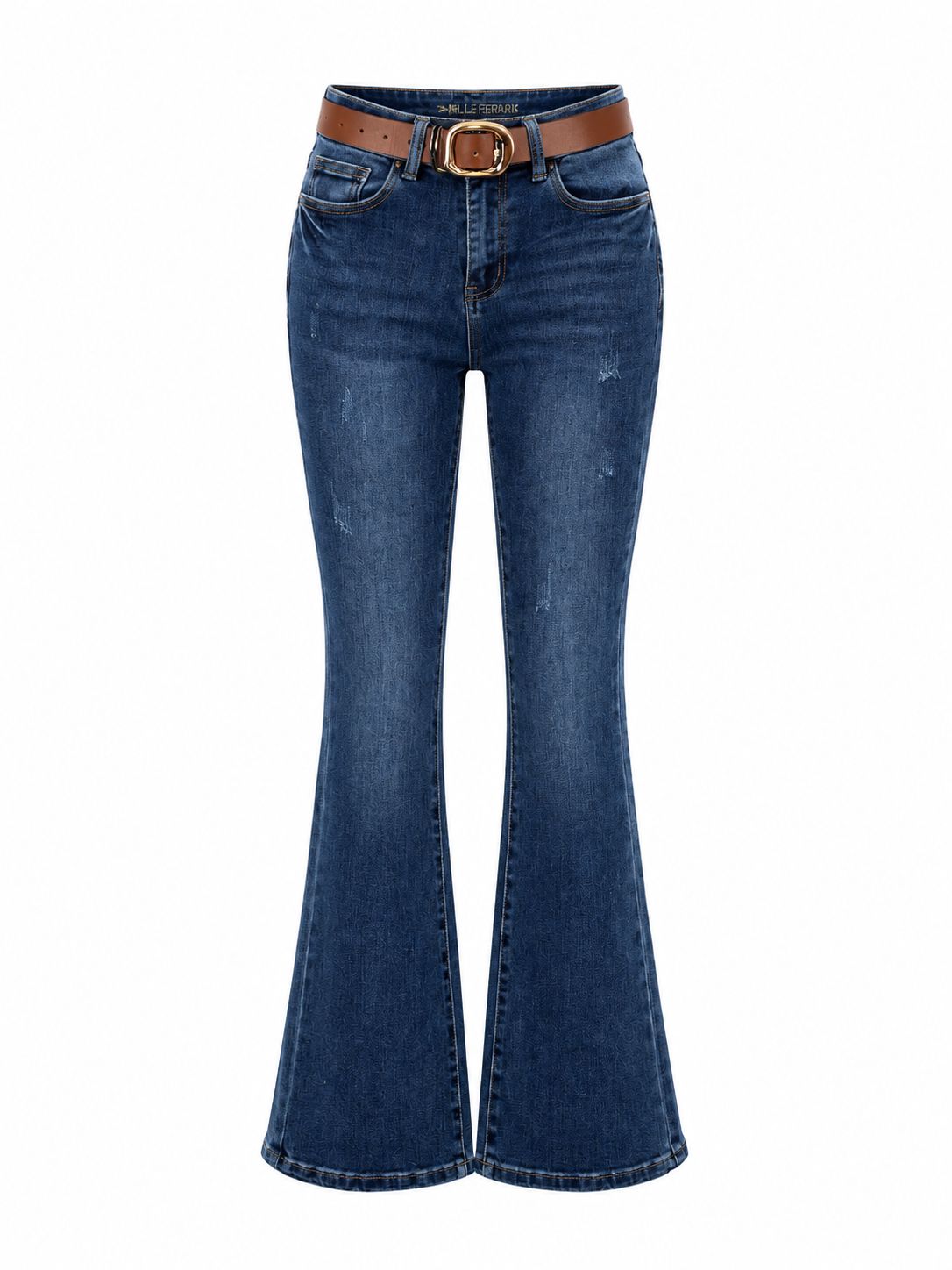 Jeans Vaqueros para Mujer Corte Acampanado Azul Oscuro