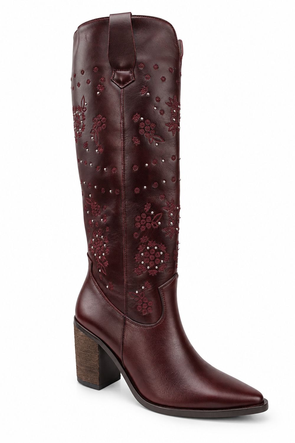 Bota Vaquera Dama Piedra Angular 7007 Piel Burgundy