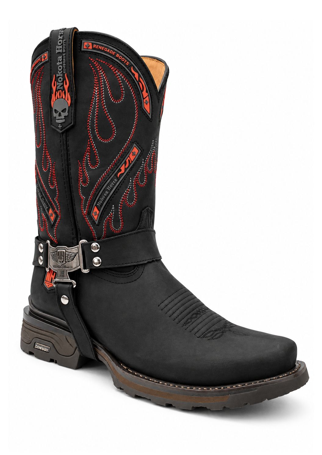 Bota Vaquera Nokota Horse Michael 14 Piel Negra Suela 3D Track