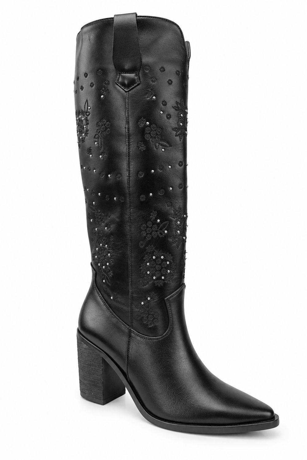 Bota Vaquera Dama Piedra Angular 7007 Piel Negra
