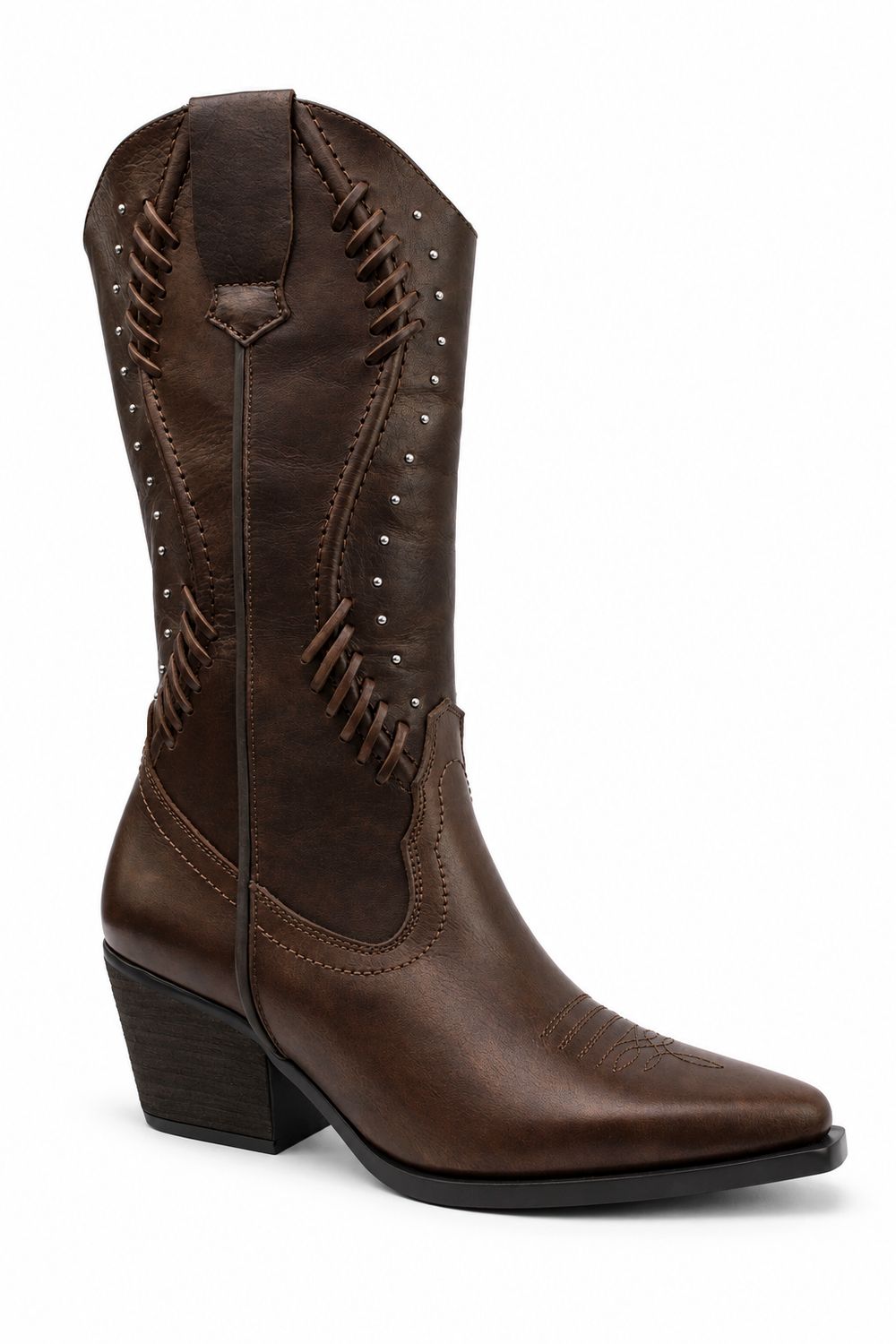 Bota Vaquera Dama Piedra Angular 825 Piel Dark Brown