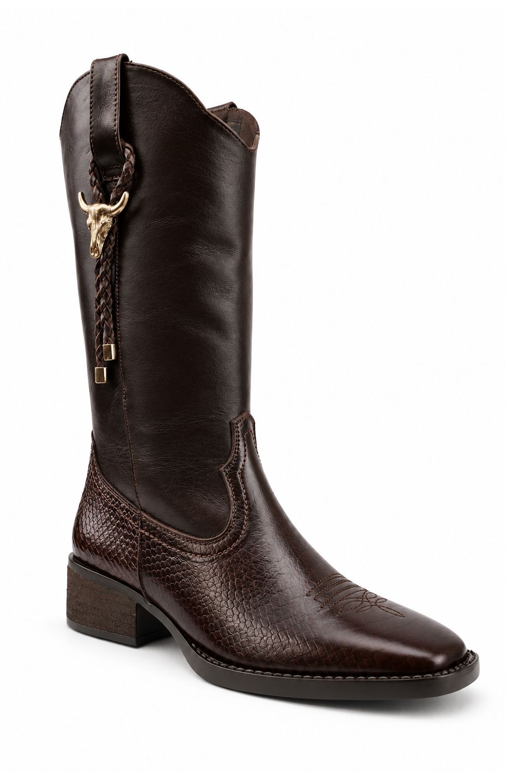 Bota Vaquera Dama Piedra Angular 8410 Piel Canela Sheridan