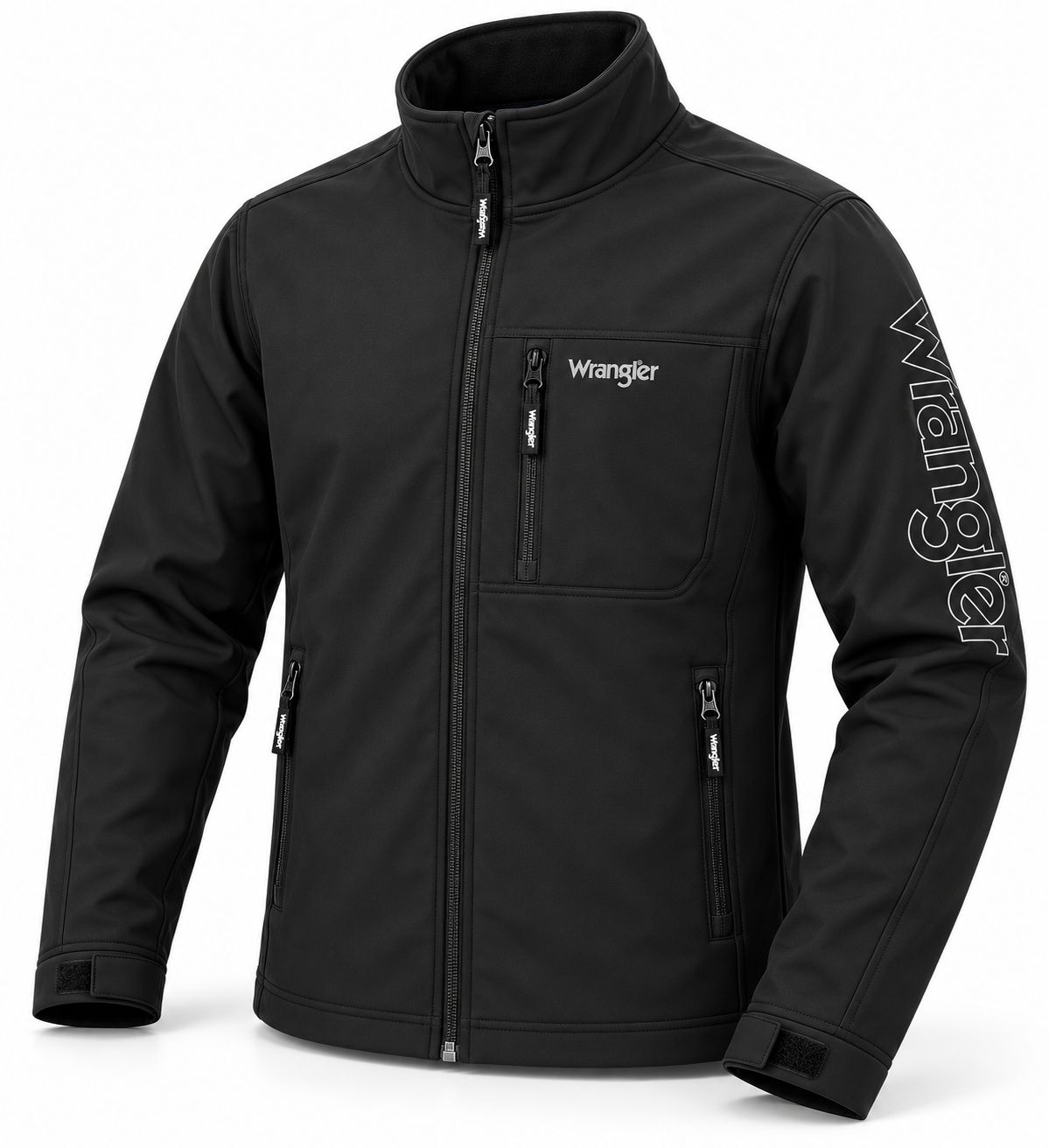 Chamarra Wrangler Hombre 112374163 Negra Cierre Bolsillos