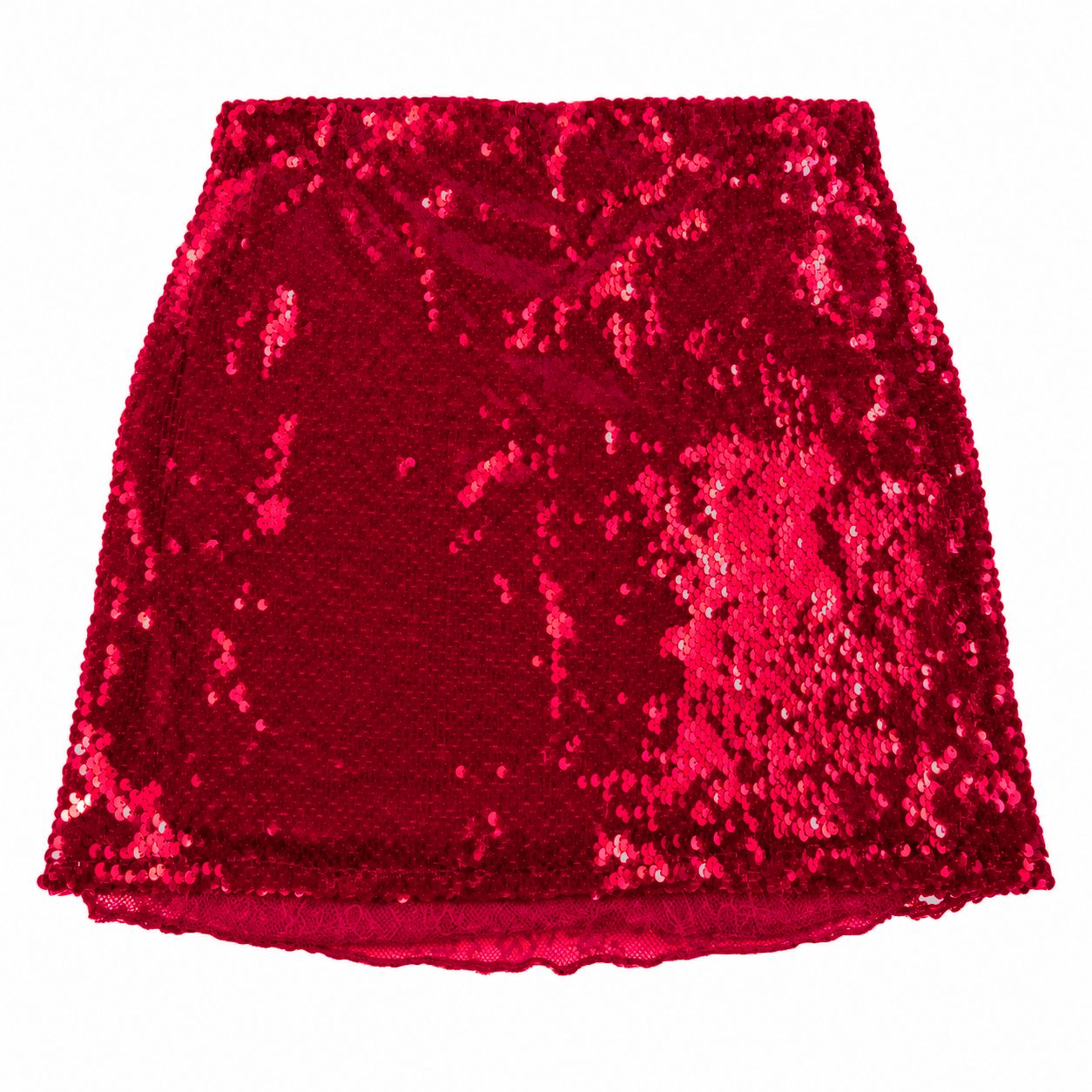 Falda Corta Roja con Lentejuelas