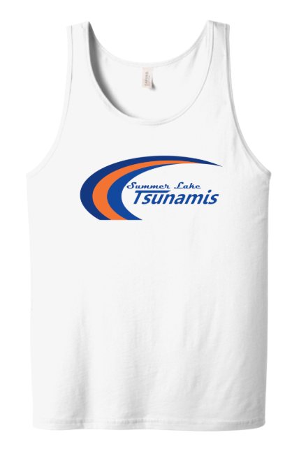 Summer Lake Tsunamis Unisex Jersey Tank Top - White - 3 Design Options - Youth & Adult Sizes