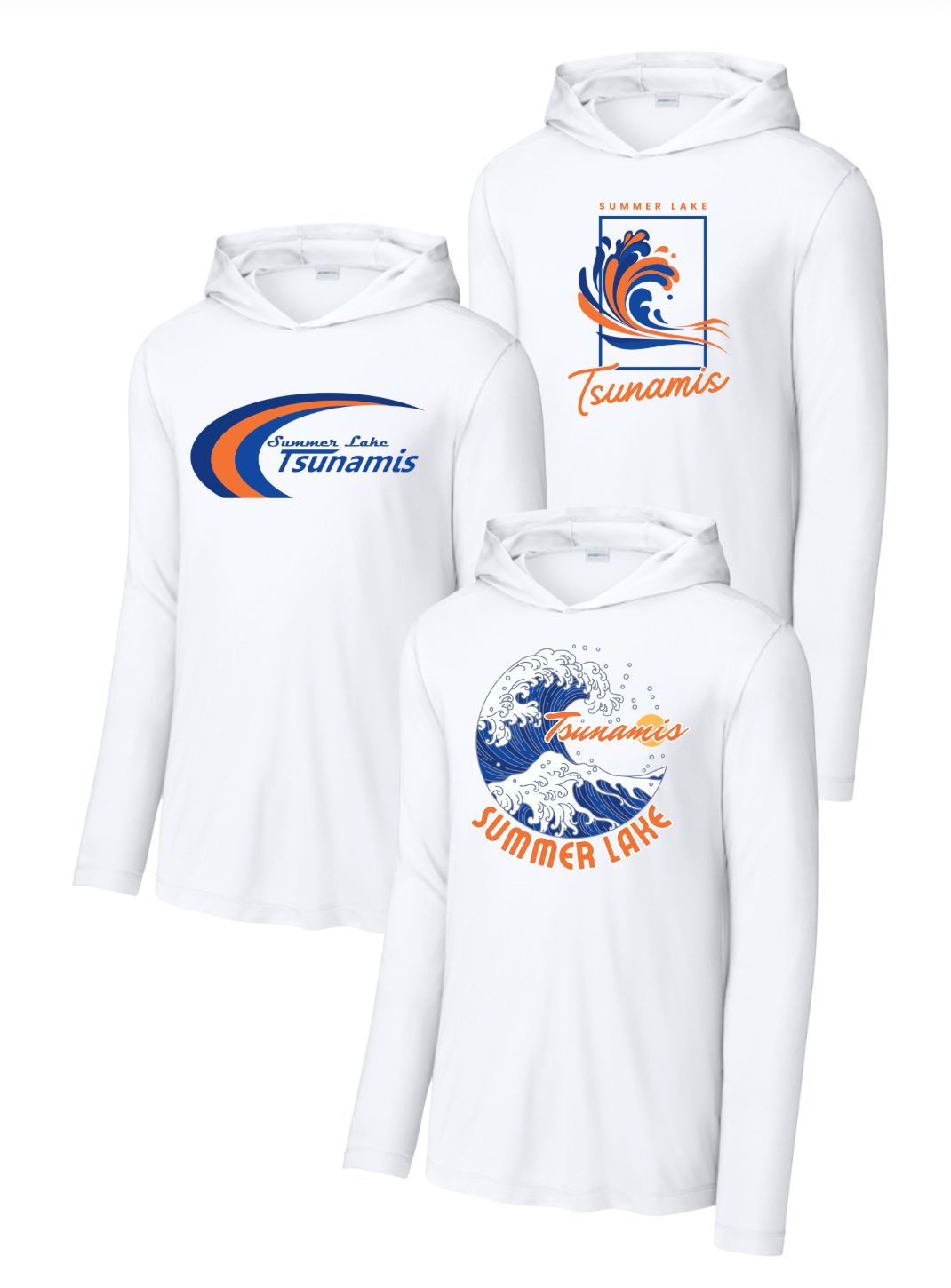 Summer Lake Tsunamis UV Pro Moisture Wicking Long Sleeve T-Shirt with Hood Summer Lake Tsunamis UV Pro Moisture Wicking Long Sleeve T-Shirt with Hood