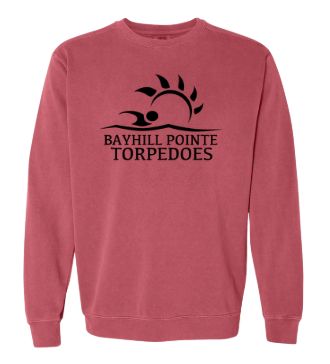 Bayhill Pointe Torpedoes Crew Sweatshirt - COMFORT COLORS - Crimson
