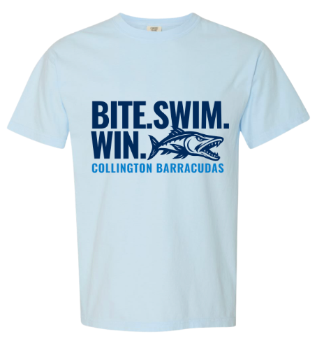 Collington Barracudas T-Shirt - COMFORT COLORS - Chambray - 6 Design Options - Youth & Adult Sizes