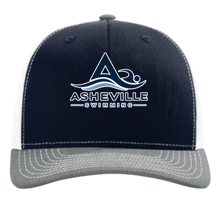 Asheville Swimming Embroidered Snapback Trucker Cap Hat