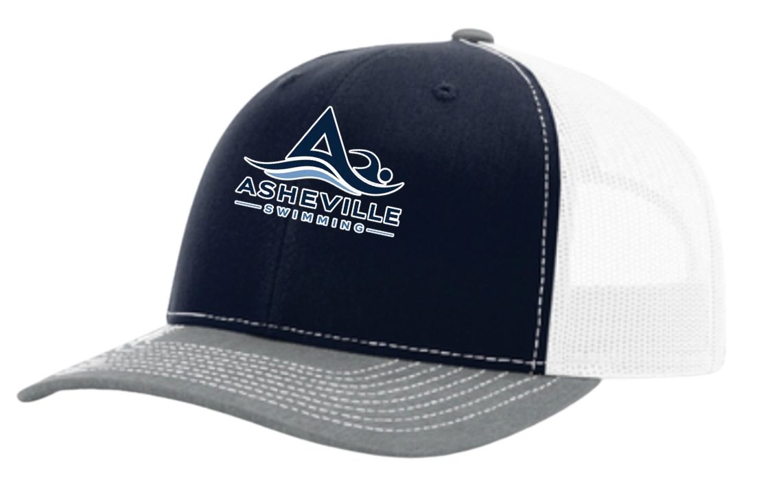 Asheville Swimming Embroidered Snapback Trucker Cap Hat