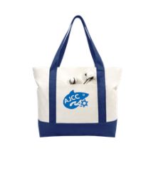 Asheville AJCC Swimming Custom Canvas Tote Bag - Navy/Natural - LARGE with ZIPPER - Embroidered Logo Asheville AJCC Swimming Custom Canvas Tote Bag - Navy/Natural - LARGE with ZIPPER - Embroidered Logo