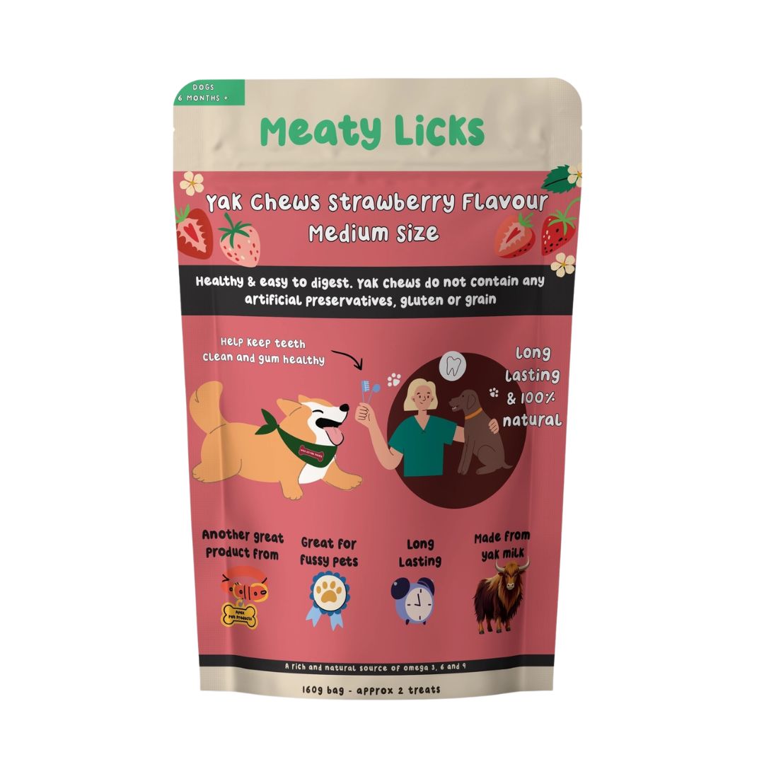 Yak Chews Strawberry Flavoured