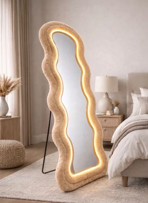 Bont Spiegel beige-taupe 60x160 met Led