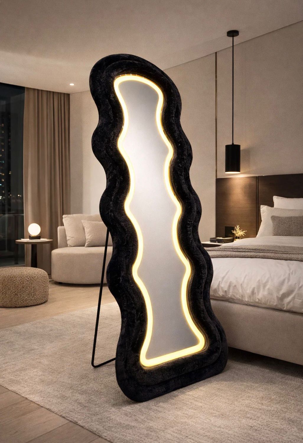 Bont Spiegel zwart 60x160 met Led