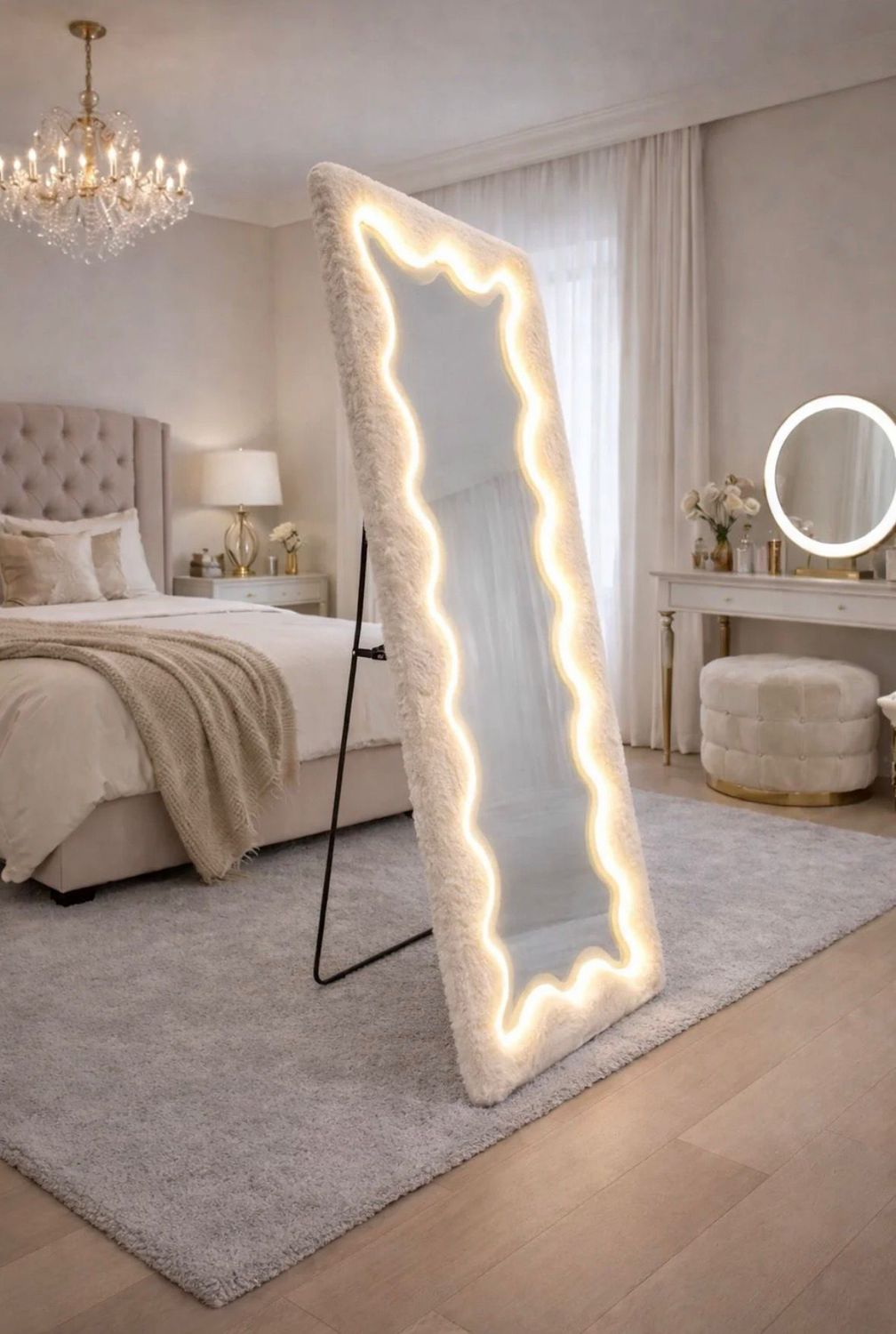 Bont Spiegel beige-taupe 59x169 met Led