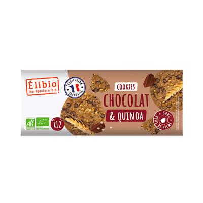 Biscuits Cookies Chocolat et Quinoa ELIBIO 175G