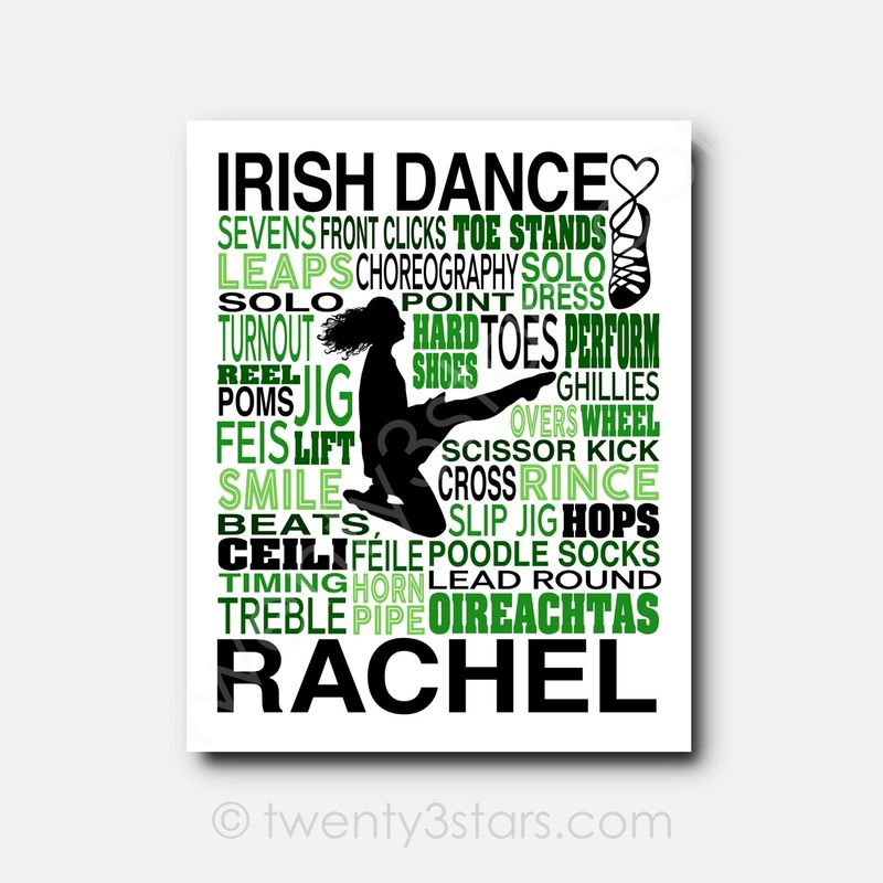 Irish Dance Typography Wall Art