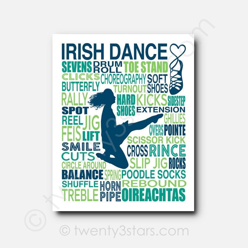 Irish Dance Typography Wall Art