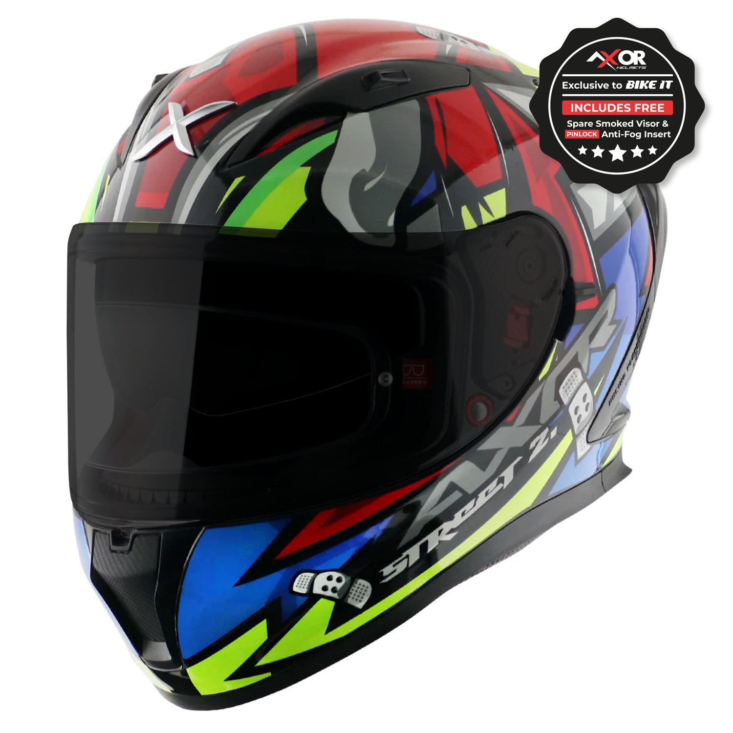 Axor Street Full Face Helmet - Bobby Black Red Gloss Axor Street Full Face Helmet - Bobby Black Red Gloss
