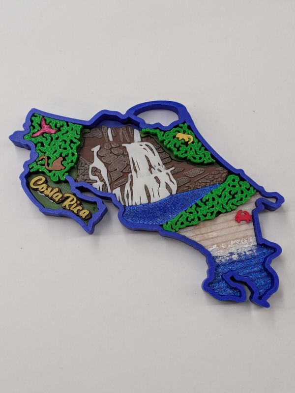 Costa Rica Landscape Layered Christmas Ornament  3D printed