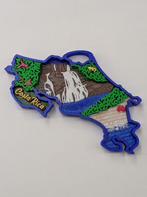 Costa Rica Landscape Layered Christmas Ornament  3D printed