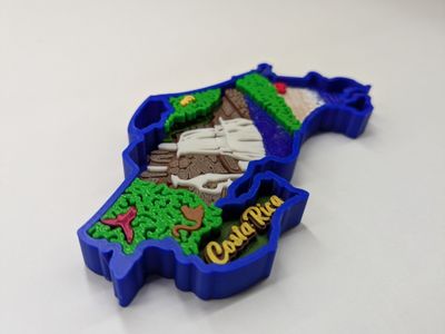 Costa Rica Landscape Layered Christmas Ornament  3D printed