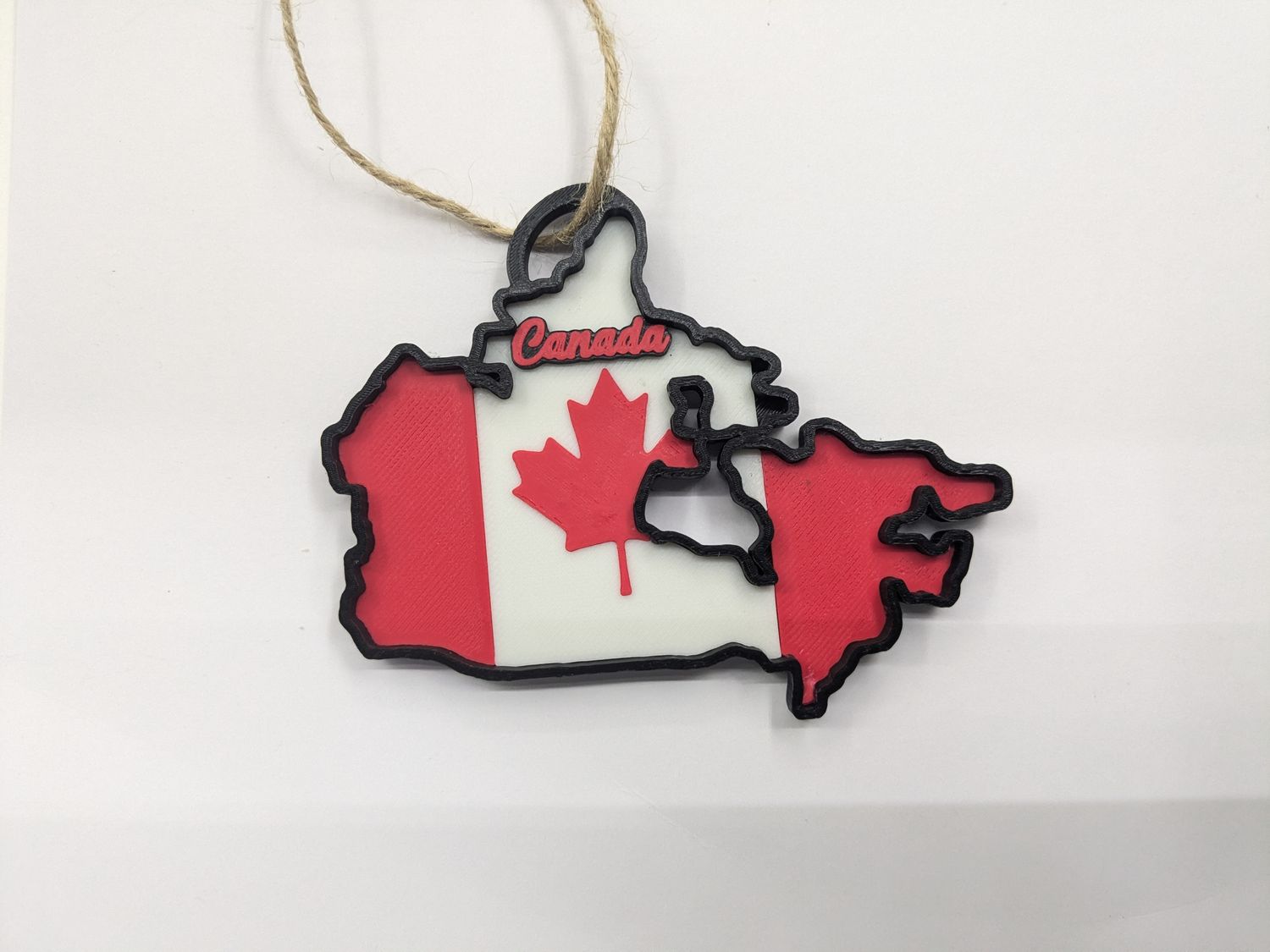 Canada Flag Layered Christmas Ornament  3D printed