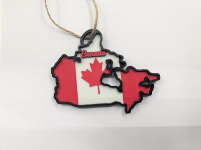 Canada Flag Layered Christmas Ornament  3D printed