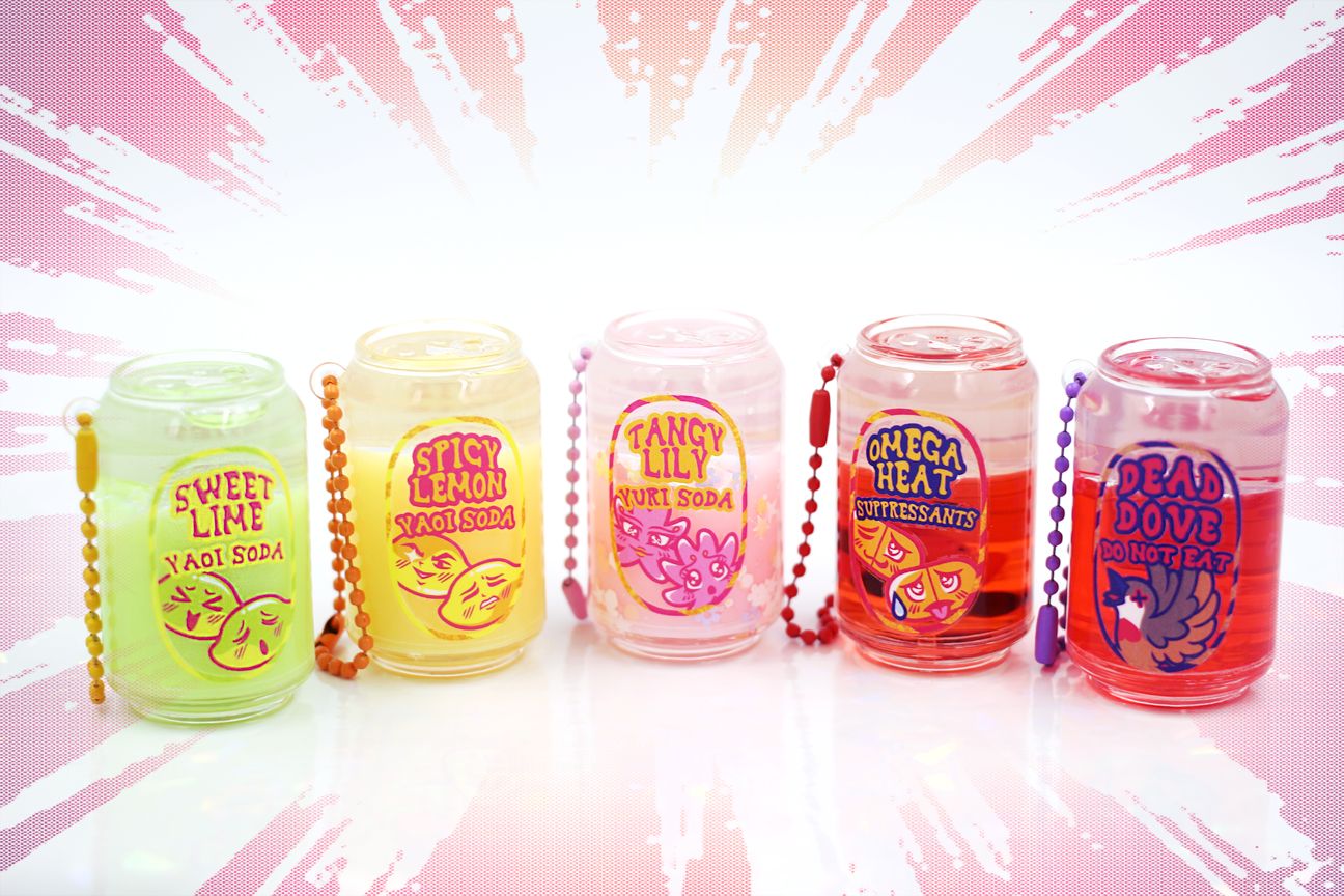 YAOI SODA LIQUID KEYCHAINS