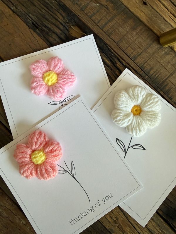 Crochet Flower Cards