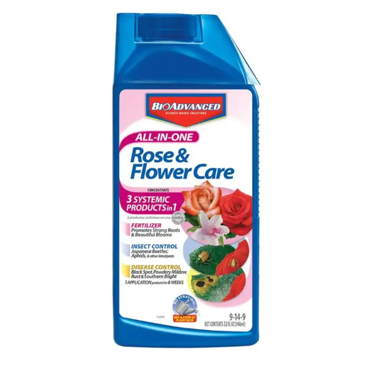 BioAdvanced 9-14-9 All-In-One Rose and Flower Care Concentrate