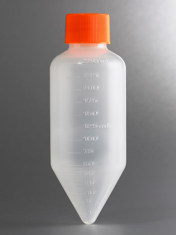 250ml Centrifuge Bottle, V Bottom, Sterile, Plug Seal, PP, 6/PK, 102/Case, DBJ-EB250VB