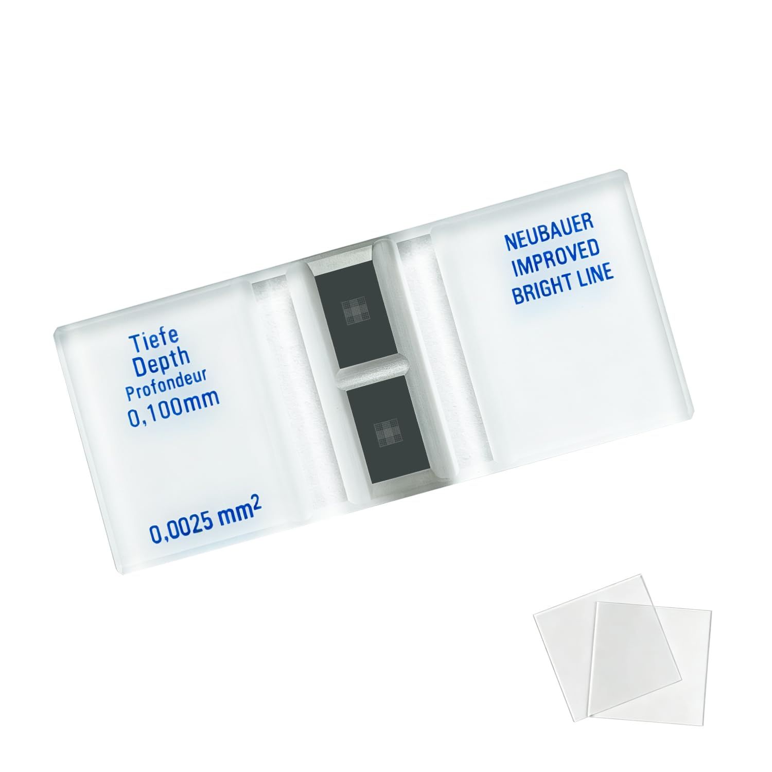 Glass Bright-Line Hemocytometer, Neubauer Improved, with 2 Cover glass, each, HY0800NB