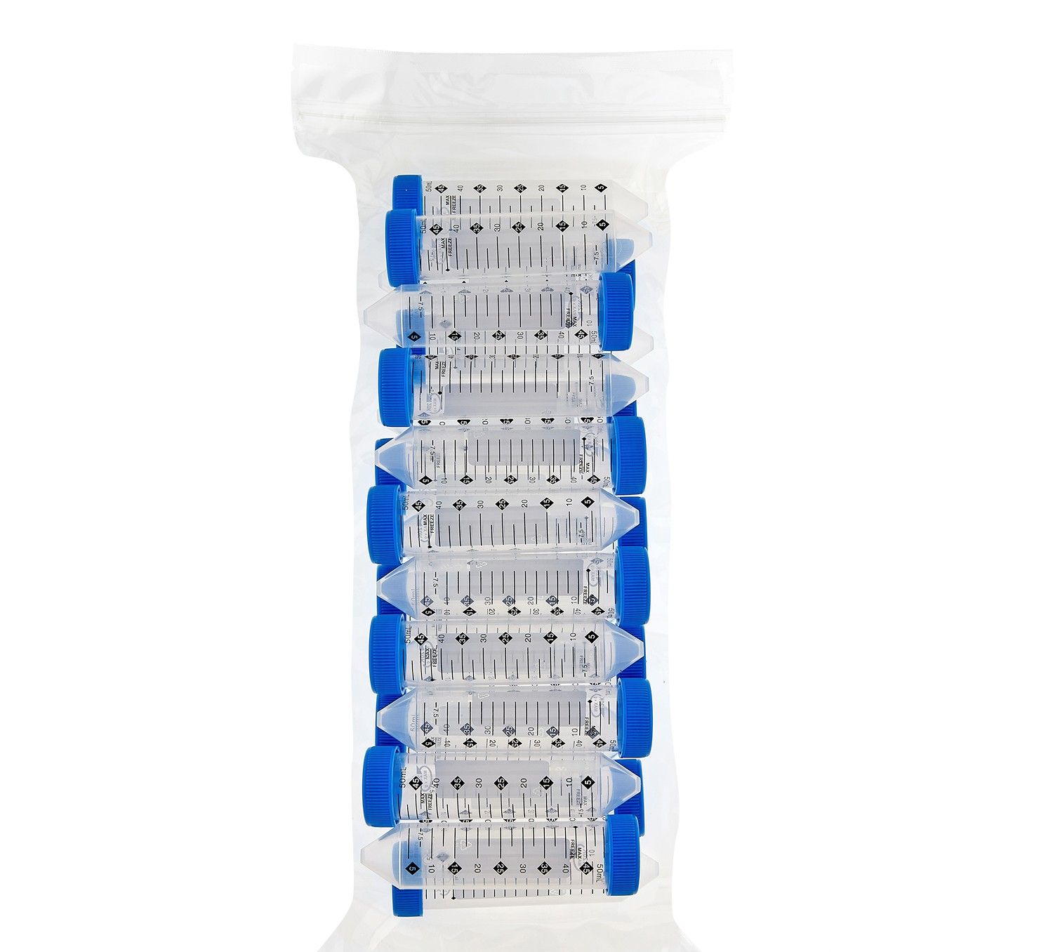 50ml Centrifuge Tubes, High Performance, 20,000g, With Temperature Indicator, Sterile, 25/Resealable Bag, 500/Case, INCT50HP20BK
